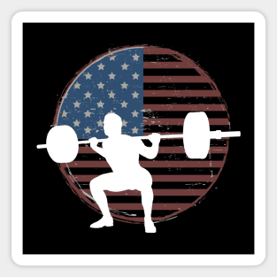 American Squat - Powerlifting American Flag Magnet